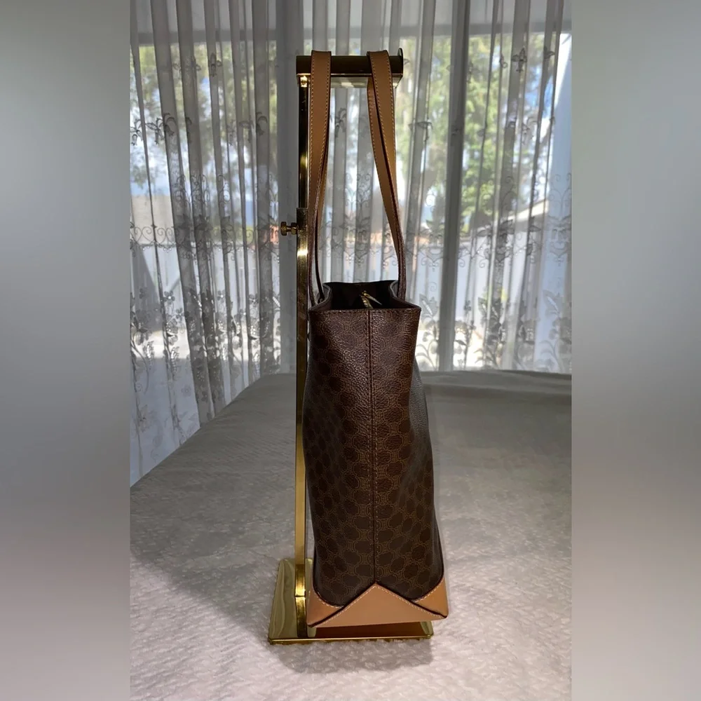 CELINE - Macadam bag - brown coated canvas with beige leather **FINAL PRICE** - Picture 4 of 16